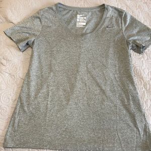 Gray Nike vneck dri-fit shirt
